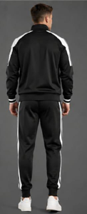 Ensemble de survêtement sportif pour homme Fire Athletic Industry, noir et blanc, fermeture éclair intégrale, respirant, en polyester, pour l'hiver - Product Image 4