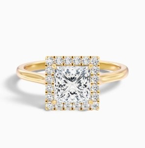 Princess Cut Moissanite Wedding Engagement Party <b>Ring</b> 925 Sterling Silver White Gold Plated Square <b>Dainty</b> Minimalist Luxury - Product Image 4