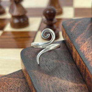 Minimalist <b>925</b> <b>Silver</b> <b>Ring</b> With Spiral Design Unisex Everyday Wear - Product Image 3