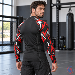 Rashguard personnalisé Onyx Tribal Force BJJ MMA pour hommes, manches longues, compression, sublimation, vêtements de combat, fabricant OEM - Product Image 2