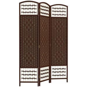Brown Wave 3-Panel Lightweight Paper <b>Folding</b> Privacy <b>Screen</b> Traditional Style Room Divider for Home Office - Product Image 1