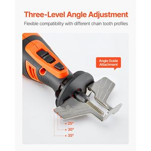 Affûteur de chaîne de tronçonneuse sans fil réglable à 5 vitesses, 5000-30000 tr/min, rechargeable, outil d'affûtage portatif pour tronçonneuse, accessoire - Product Image 3