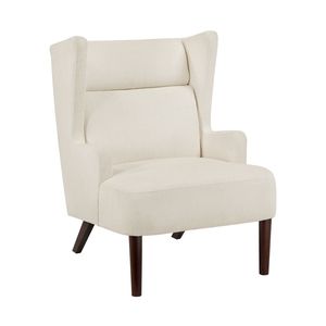 Poltrona Accent Wingback Contemporanea in Ciniglia Beige con Struttura in Compensato, 1 Pezzo, Arredamento per Soggiorno - Product Image 3