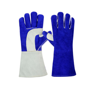 Hot Sale Safety <b>Gloves</b> <b>Long</b> Cuff Heat Resistant Cowhide Leather Welding <b>Gloves</b> Eco-Friendly Four Seasons Daily Use Made Pakistan - Product Image 1