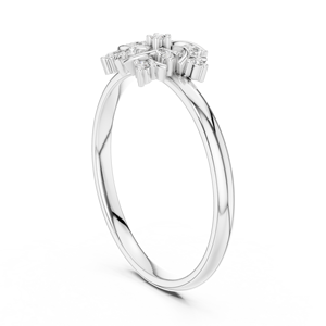 Anillo Minimalista con Racimo de Estrellas, Anillo de Oro Amarillo Sólido de 14k con Diamantes Cultivados en Laboratorio de Corte Redondo, Anillo de Boda Clásico, Regalo para Ella - Product Image 5