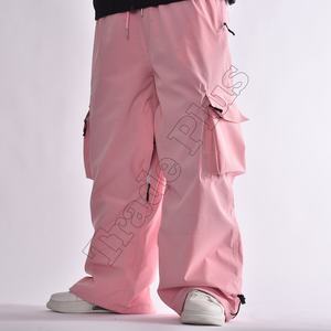 2025 Men's High Street Fashion Custom Casual Baggy Loose Cargo Trouser Zipper Windproof Heated Print Techniques Work <b>Pants</b> - Product Image 2