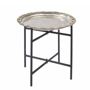 <b>Round</b> Shaped Embossed Design Decorative Nickle Plated Finished Luxury Living Room Furniture Classic Coffee <b>Table</b> - Product Image 4