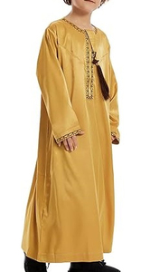 Latest Design Silk Made Cotton Kids <b>Thobes</b> Jubbah Islamic Clothing Robes Long Oversized Kids Solid <b>Thobes</b> with OEM Services - Product Image 2