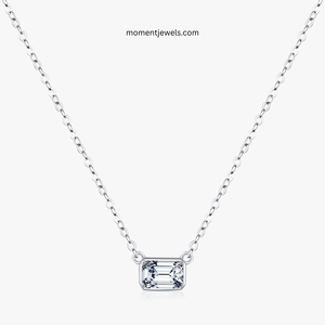 925 Sterling Silver Zircon <b>Pendant</b> Necklace for Women Silver Plated Cable Chain Simple Classic Style Solid Color - Product Image 1