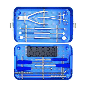 Kit de Cirugía de Traumatología Avanzada, Instrumentos Ortopédicos de Acero Inoxidable con Soporte para Tornillos y Estuche Azul Autoclavable - Product Image 1