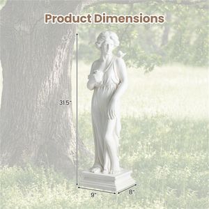 Estatua Decorativa para Jardín o Patio de Diosa Griega, Escultura de MgO para Exteriores Resistente a la Intemperie, Acabado Pulido de 31.5 Pulgadas - Product Image 3