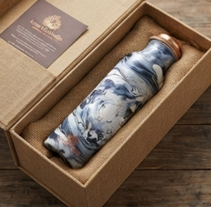 Elegante botella de agua de cobre con estampado de múltiples texturas, elegante y ecológica, perfecta para la hidratación diaria, viajes, gimnasio y oficina. - Product Image 5
