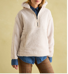 Sweat-shirt à col zippé 1/4 en coton 100% à épaules tombantes, haute qualité, personnalisable, uni, coupe oversize pour femme, faible MOQ - Product Image 6