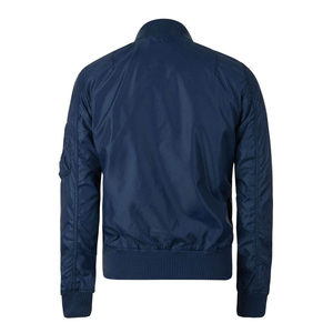 Chaqueta Bomber Azul Marino para Hombre, Cierre de Cremallera, Cuello Alto, Casual, Impermeable, Material de Nailon/Algodón, Ropa de Invierno - Product Image 3
