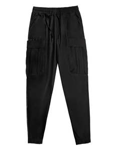 Basic Blue Core Baggy Cargo <b>Jeans</b> Waterproof 100% Cotton <b>Elastic</b> <b>Waist</b> Lightweight Men's Summer Casual - Product Image 4