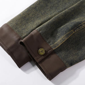 Chaqueta vaquera azul clásica personalizada para hombre al por mayor, chaqueta vaquera vintage desgastada, abrigo tipo camionero de algodón de corte ajustado, ropa urbana - Product Image 5