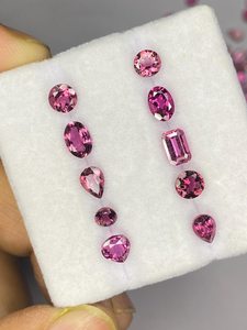 Lote de gemas facetadas de turmalina rosa, turmalina natural tallada, piedras sueltas de 6x4mm 7x5mm para la fabricación de joyas - Product Image 3