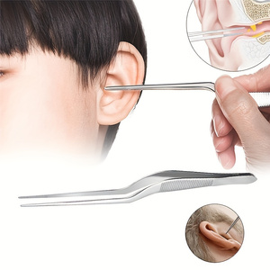 Pinzas Profesionales de Acero Inoxidable con Forma de Pistola para Eliminar Cera del Oído, con Punta Dentada y Agarre Antideslizante - Product Image 2