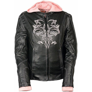 Chaqueta de Motociclista Casual de Cuero Negro Premium para Mujer SAMROZ SPORTS - Product Image 1
