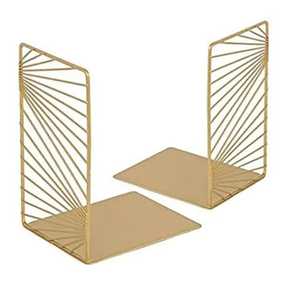 Sujetalibros Geométricos en Forma de Cubo Dorado, Hechos a Mano, Artísticos, Modernos, Diseño de Cubos Encajables, Par de Sujetalibros Ecológicos Rústicos - Product Image 4