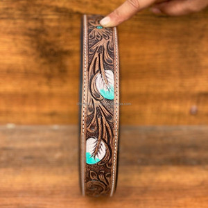 Nouvelle arrivée Western usiné à la main 100% collier de chien réglable en cuir véritable pour animal de compagnie personnalisé gravé rembourré chien chiot collier - Product Image 4