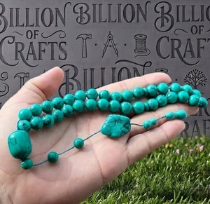 Rosario de oración Misbaha Tasbih hecho a mano con cuentas de resina turquesa para la oración musulmana - Product Image 4