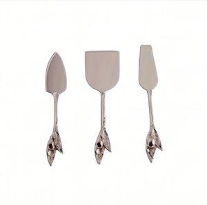 Juego de cuchillos para queso de acero inoxidable con diseño de mango en forma de flecha, cubiertos metálicos duraderos para uso en la cocina y en restaurantes. - Product Image 1