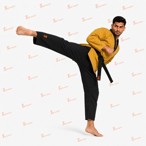 Uniforme de Taekwondo Premium Dobok en Coton et Polyester Respirant, Tenue d'Entraînement Légère et Durable, Col en V, Logo Personnalisé, OEM - Product Image 3