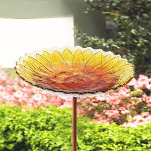 Ornement de jardin pour amoureux des oiseaux, bain d'oiseaux artistique, décoration de jardin pour la faune, décoration inspirée de la nature, centre de table extérieur pour oiseaux - Product Image 4