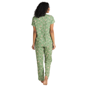 Direct Factory Women Cotton Pajama Set Breathable Soft Lounge Sleepwear Custom Print OEM - Product Image 1