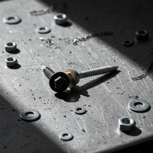 สกรูเจาะยึดหัวหกเหลี่ยม PDC รุ่น 12 เหล็กกล้าคาร์บอน คลาส 4.8 6.8 ชุบสังกะสี/เคลือบสังกะสี เกลียวหยาบ นิ้ว  พร้อมยาง EPDM - Product Image 1