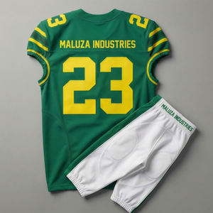 Uniforme de Fútbol Americano Premium Verde y Amarillo, Pantalones Acolchados, Ropa Deportiva de Equipo, Uniforme de Fútbol MALUZA Industries - Product Image 3