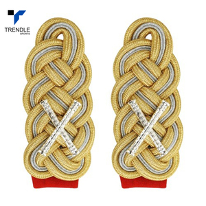 Épaulettes de premier choix, décorations d'épaule tressées or et argent sur base rouge, design personnalisé - Product Image 2