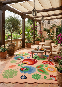 Tapis tuftés faits main sur mesure, tapis de salon avec logo, tapis palmier, tapis et carpettes tuftés de designer à motifs floraux - Product Image 5