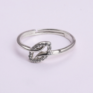 925 Sterling <b>Silver</b> <b>Adjustable</b> Open <b>Ring</b> with Pave Cubic Zirconias Handmade Wholesale Accent Minimalist Modern Design High Bulk - Product Image 1