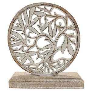 Sculpture de table artisanale en bois de manguier, design élégant, pour bureau ou décoration de salon - Product Image 1