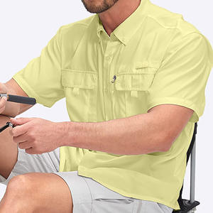 Camisetas de Pesca de Alto Rendimiento, Tejido de Algodón y Spandex, Estilo Urbano, Color Sólido, para Hombre - Product Image 5