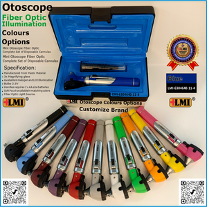 Otoscopio Profesional Manual de Fibra Óptica Azul, Equipo de Diagnóstico para Cirugía General y Uso Hospitalario - Product Image 6