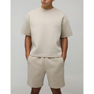 ชุดเซ็ตเสื้อยืดและกางเกงขาสั้นลำลองสำหรับผู้ชาย 2 ชิ้น ผ้าฝ้ายระบายอากาศได้ดี - Product Image 5