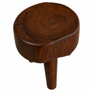 Tabouret en bois de Suar naturel, fait main, écologique, durable, style rustique, en rond de bois massif, chaise en bois massif, pouf moderne pour salon, vente en gros - Product Image 3