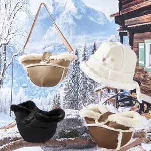 New Cute Fleece-Lined Breathable Waterproof Spandex/Cotton <b>Bag</b> <b>Hat</b> Autumn Winter Straps Korean Style Niche Design Versatile Warm - Product Image 2