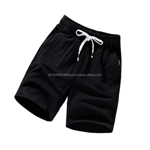 Novedad de verano, pantalones cortos informales de poliéster para hombre, cintura elástica, transpirables, ligeros, sueltos, de cinco puntos, pantalones de playa para hombre - Product Image 6