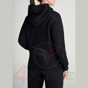 Jersey de gran tamaño ligero personalizado para mujer, Sudadera con capucha con cordón, 100% de algodón, grueso, cálido, polar de invierno, patrón sólido, Top de Yoga - Product Image 5