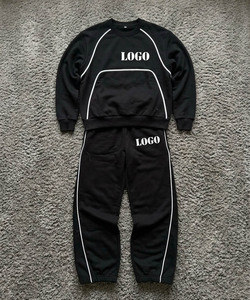 wholesale Custom logo <b>Women's</b> Winter Custom Heavyweight 100% Cotton High Quality Unisex 2 Piece Sweatshirt Tracksuit Set - Product Image 3