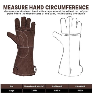Guantes de Seguridad de Cuero Vacuno Reforzado, para Trabajo Pesado, Industria, Bomberos, Barbacoa, Protección de Manos, Uso General - Product Image 4