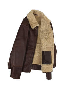 Veste d'hiver vintage en cuir véritable pour homme, haute qualité, col montant personnalisé, style urbain, imperméable, respirante et coupe-vent - Product Image 2