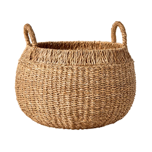 Panier en jonc de mer de grande taille style bohème avec poignée, panier en jonc de mer tissé à la main pour salle de bain, chambre à coucher, vente en gros du Vietnam - Product Image 1