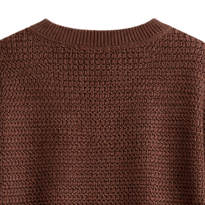 Haut en maille à épaules dégagées pour femme, à manches courtes, texturé, pull d'été décontracté, coupe ample, respirant, pull tendance - Product Image 5