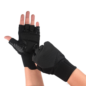 OEM Gym Weightlifting Gloves Breathable Mesh Fabric with Padded Palm Wrist Support for Professional Workout and CrossFit - Product Image 2
