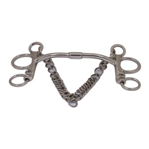 Pelham-broca de ángulo de 45 grados, doble articulación, equipo ecuestre - Product Image 2